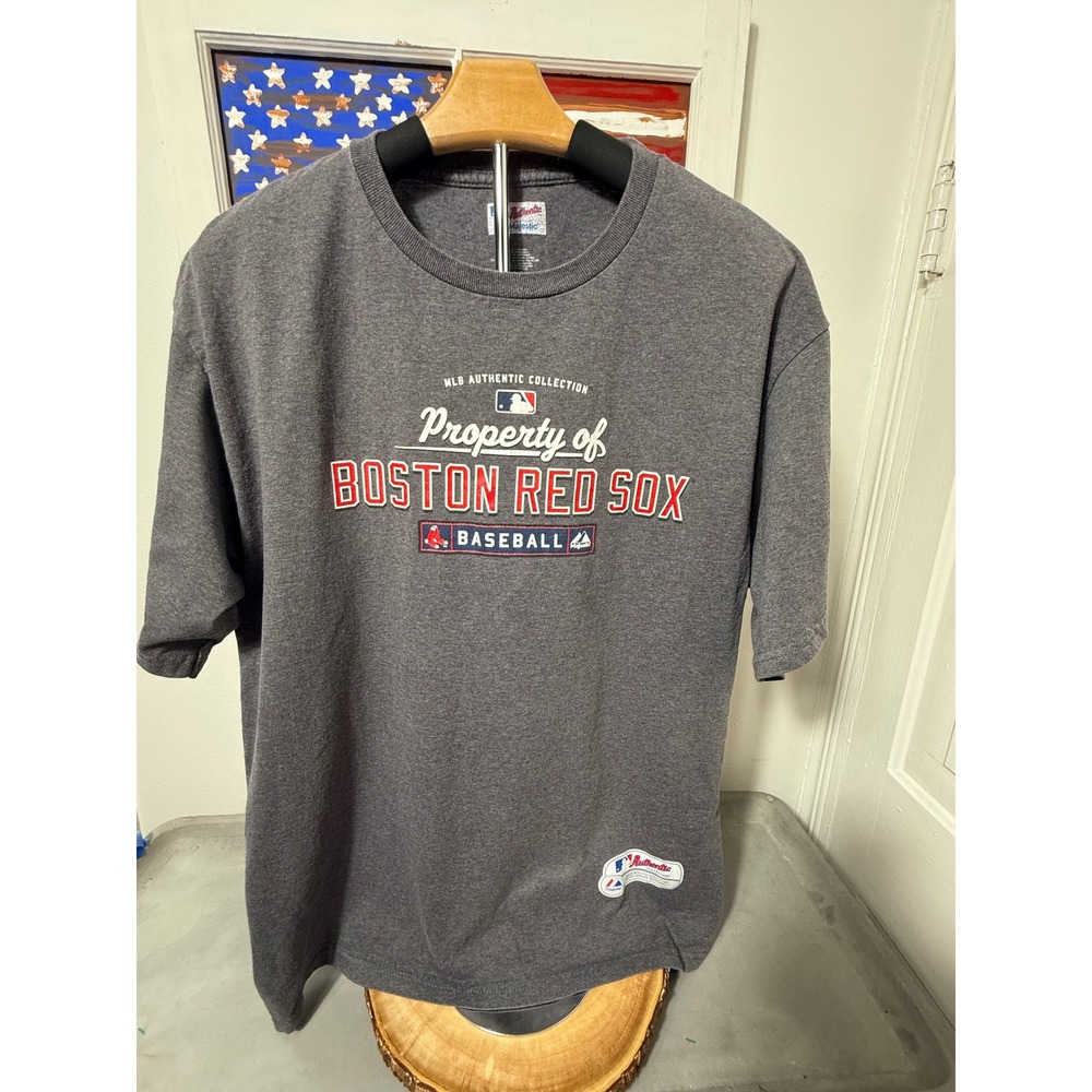 Majestic Boston Red‎ Sox MLB Authentic Collection Gray T-Shirt Mens L